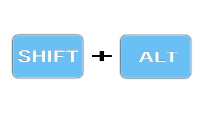 Комбинация Shift + Alt