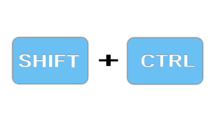 Комбинация Shift + Ctrl