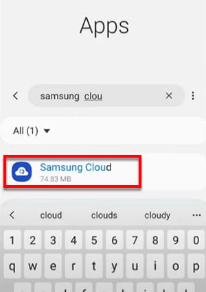 Поиск Samsung Cloud