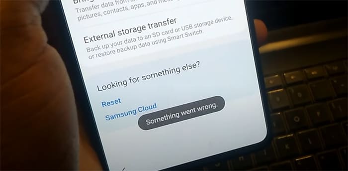 Что-то пошло не так в Samsung Cloud